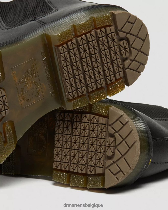 chaussure être Dr. Martens femmes Bottines chelsea en cuir antidérapantes 2976 noir industriel pleine fleur 6RFZX0385