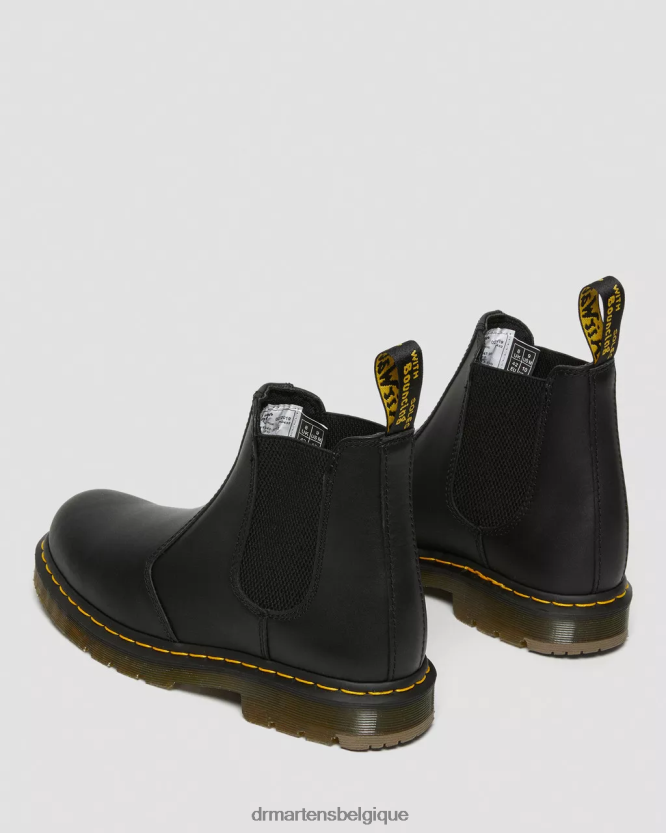chaussure être Dr. Martens femmes Bottines chelsea en cuir antidérapantes 2976 noir industriel pleine fleur 6RFZX0385