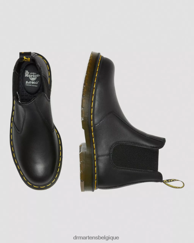 chaussure être Dr. Martens femmes Bottines chelsea en cuir antidérapantes 2976 noir industriel pleine fleur 6RFZX0385