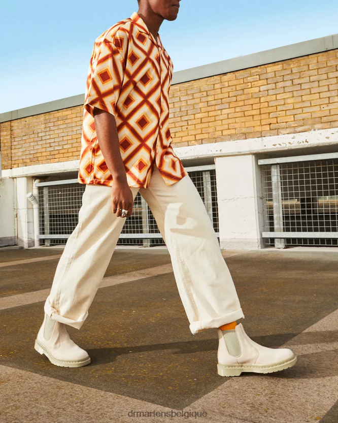 chaussure être Dr. Martens femmes Bottines chelsea en cuir nubuck mono-fraisé 2976 parchemin beige fraisé nubuck wp 6RFZX0119