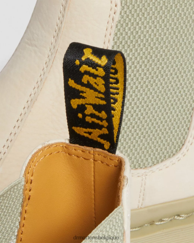 chaussure être Dr. Martens femmes Bottines chelsea en cuir nubuck mono-fraisé 2976 parchemin beige fraisé nubuck wp 6RFZX0119