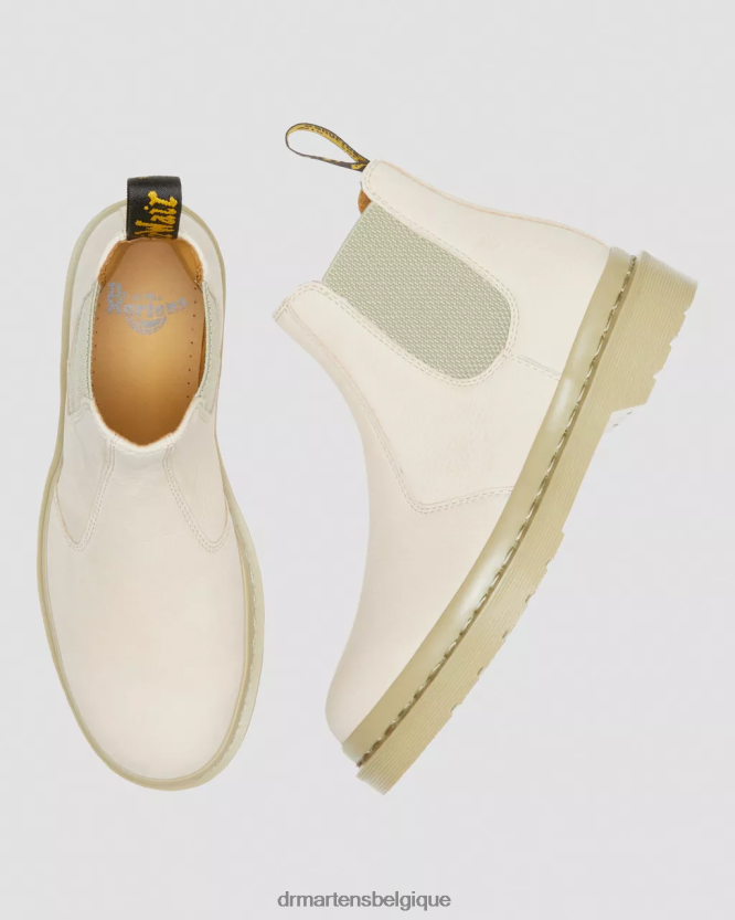 chaussure être Dr. Martens femmes Bottines chelsea en cuir nubuck mono-fraisé 2976 parchemin beige fraisé nubuck wp 6RFZX0119