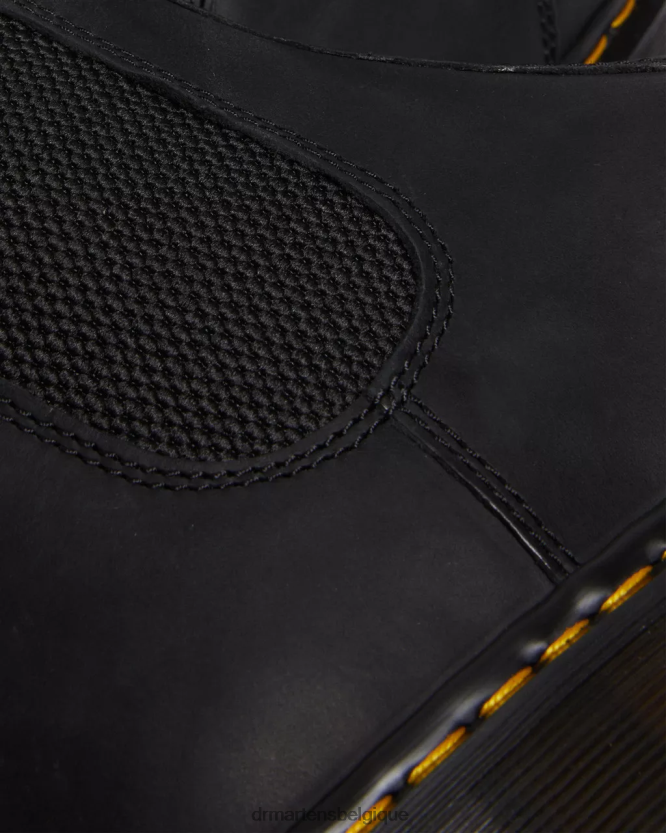 chaussure être Dr. Martens femmes Bottines chelsea en cuir pleine fleur ciré 2976 ciré noir pleine fleur 6RFZX0186