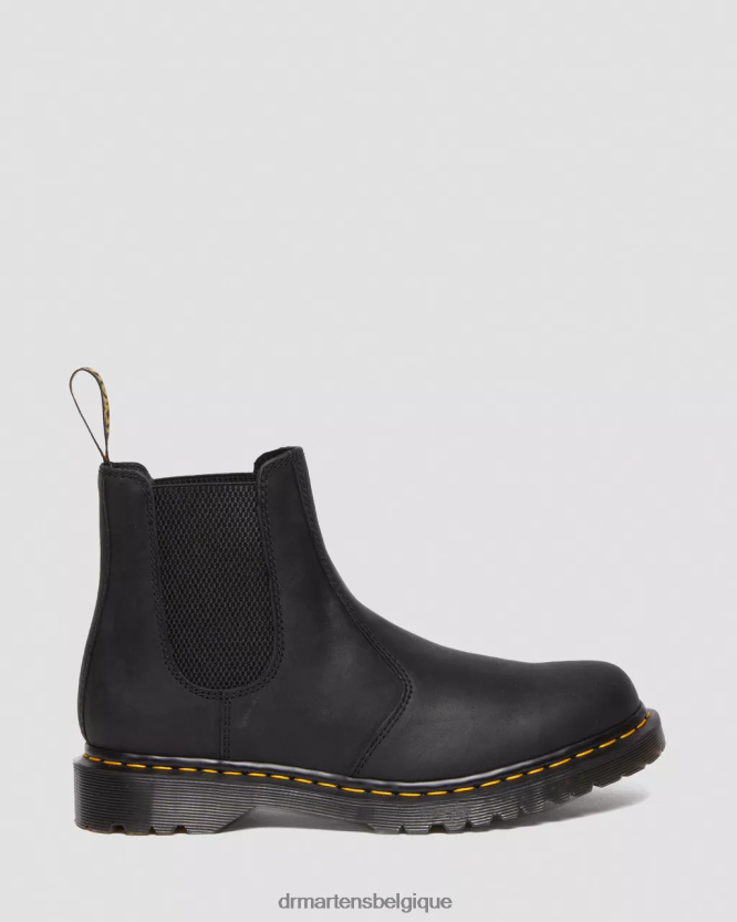 chaussure être Dr. Martens femmes Bottines chelsea en cuir pleine fleur ciré 2976 ciré noir pleine fleur 6RFZX0186