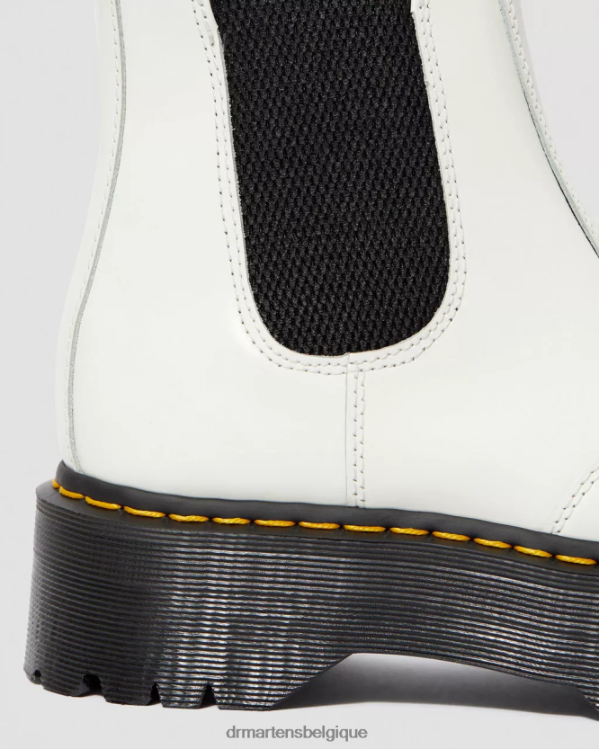 chaussure être Dr. Martens femmes Bottines chelsea plateforme en cuir lisse 2976 blanc lisse 6RFZX027
