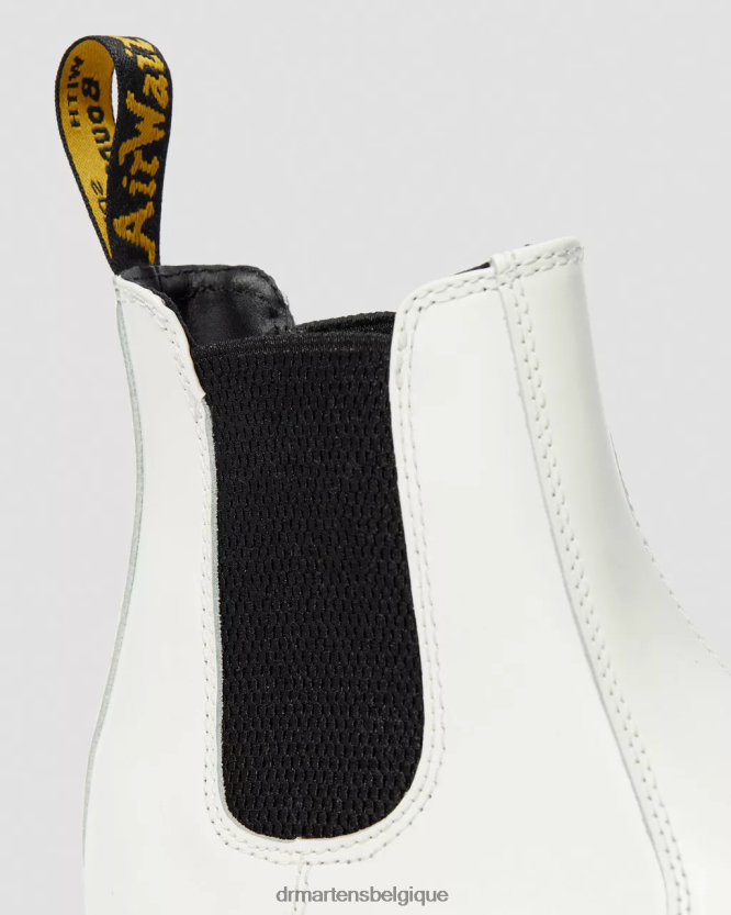 chaussure être Dr. Martens femmes Bottines chelsea plateforme en cuir lisse 2976 blanc lisse 6RFZX027