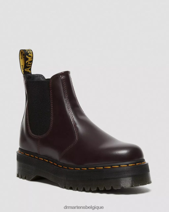 chaussure être Dr. Martens femmes Bottines chelsea à plateforme lisse et polie 2976 bordeaux poli lisse 6RFZX0103
