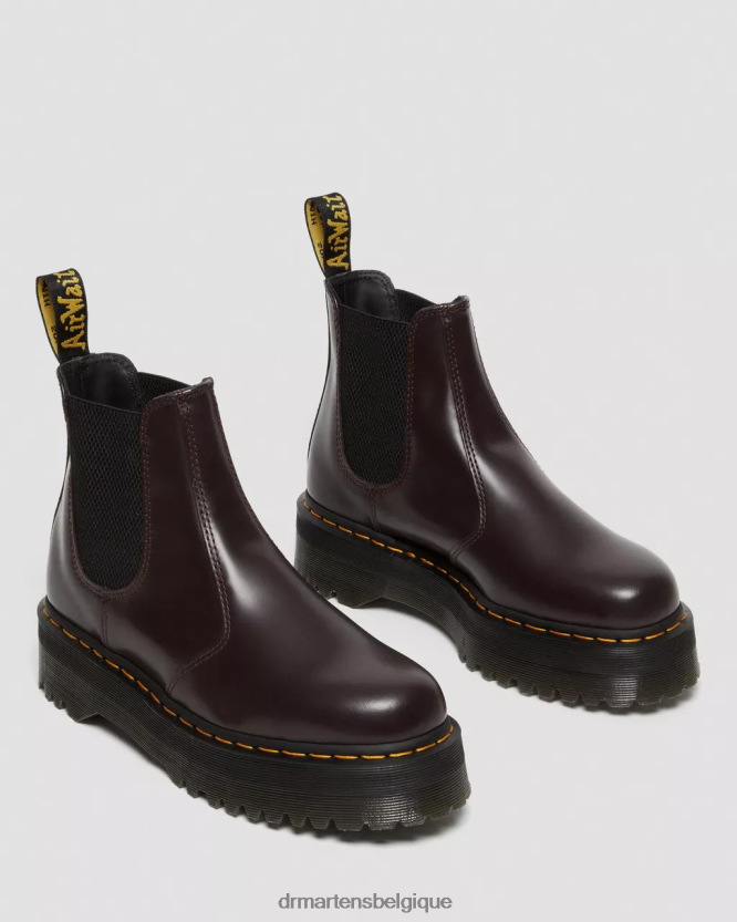 chaussure être Dr. Martens femmes Bottines chelsea à plateforme lisse et polie 2976 bordeaux poli lisse 6RFZX0103