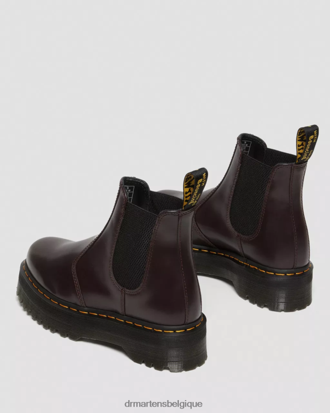 chaussure être Dr. Martens femmes Bottines chelsea à plateforme lisse et polie 2976 bordeaux poli lisse 6RFZX0103