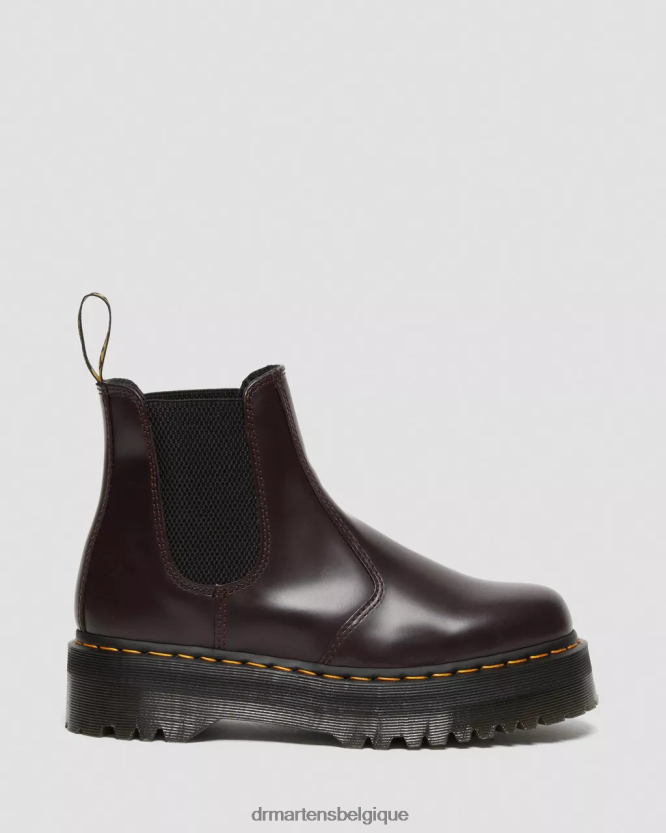 chaussure être Dr. Martens femmes Bottines chelsea à plateforme lisse et polie 2976 bordeaux poli lisse 6RFZX0103