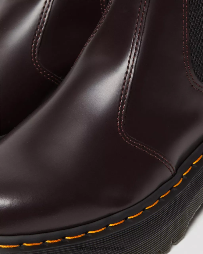 chaussure être Dr. Martens femmes Bottines chelsea à plateforme lisse et polie 2976 bordeaux poli lisse 6RFZX0103