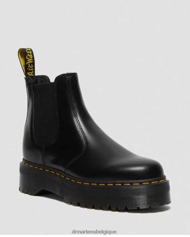 chaussure être Dr. Martens femmes Bottines chelsea à plateforme lisse et polie 2976 noir poli lisse 6RFZX024