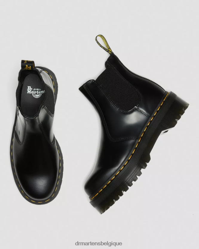 chaussure être Dr. Martens femmes Bottines chelsea à plateforme lisse et polie 2976 noir poli lisse 6RFZX024