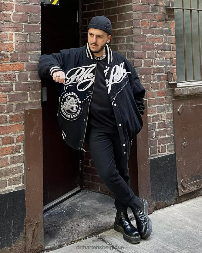 chaussure être Dr. Martens femmes Bottines chelsea à plateforme lisse et polie 2976 noir poli lisse 6RFZX024