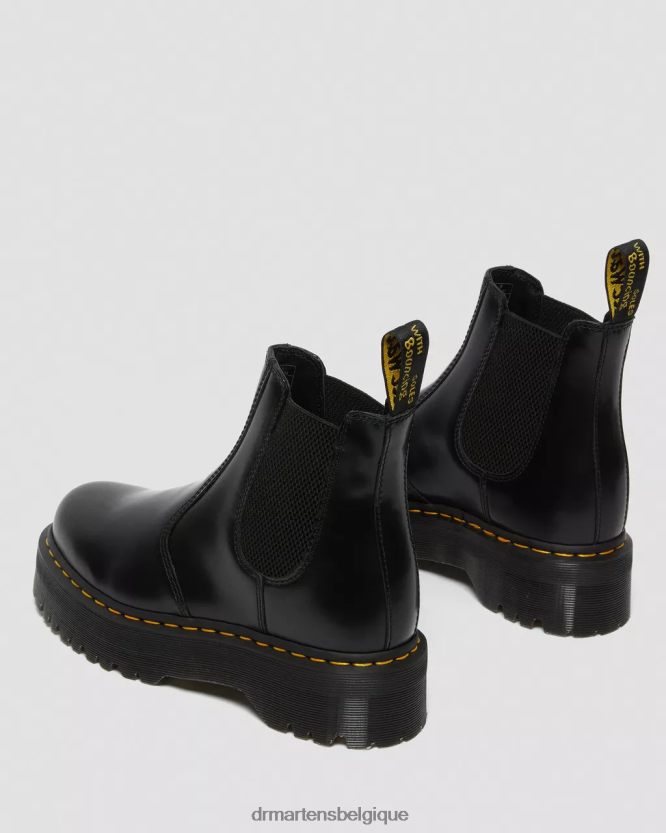 chaussure être Dr. Martens femmes Bottines chelsea à plateforme lisse et polie 2976 noir poli lisse 6RFZX024