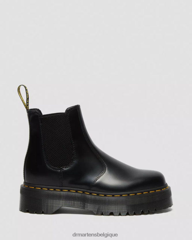 chaussure être Dr. Martens femmes Bottines chelsea à plateforme lisse et polie 2976 noir poli lisse 6RFZX024