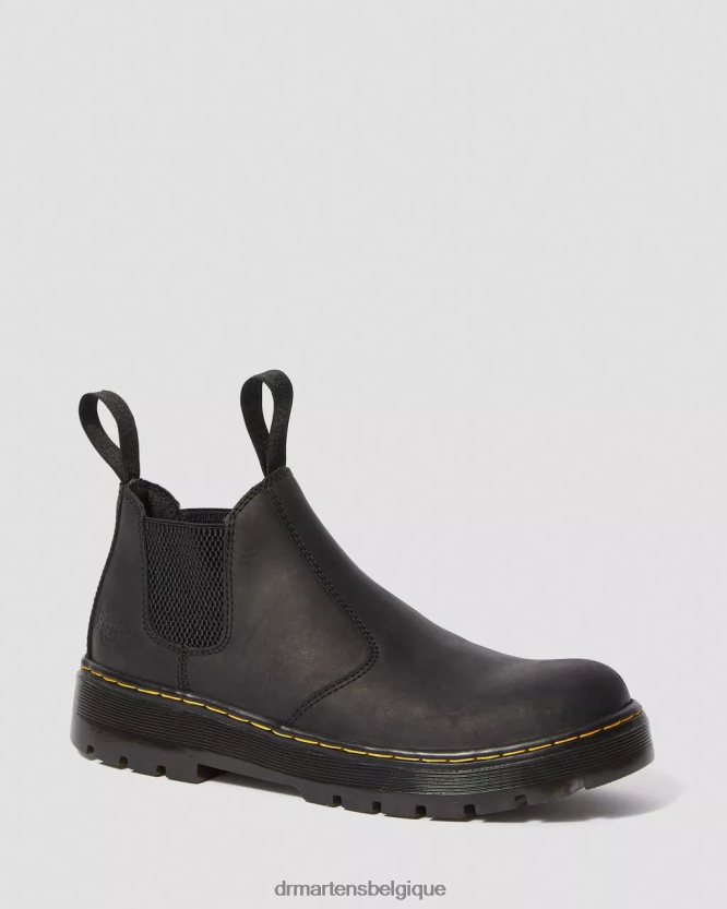 chaussure être Dr. Martens femmes bottes de travail chelsea en cuir hardie connection connexion noire 6RFZX0203
