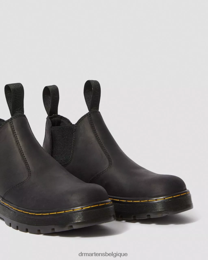 chaussure être Dr. Martens femmes bottes de travail chelsea en cuir hardie connection connexion noire 6RFZX0203