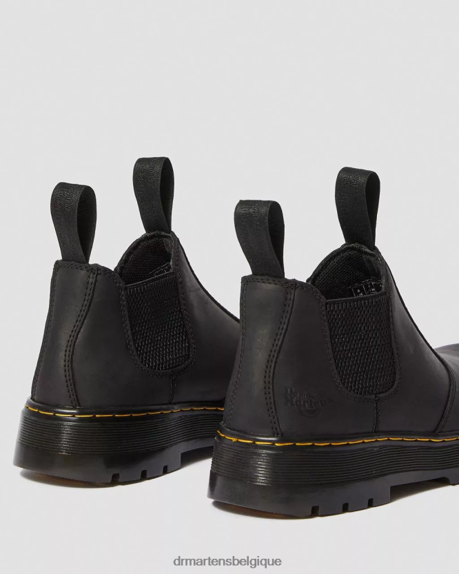 chaussure être Dr. Martens femmes bottes de travail chelsea en cuir hardie connection connexion noire 6RFZX0203