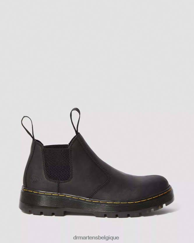 chaussure être Dr. Martens femmes bottes de travail chelsea en cuir hardie connection connexion noire 6RFZX0203