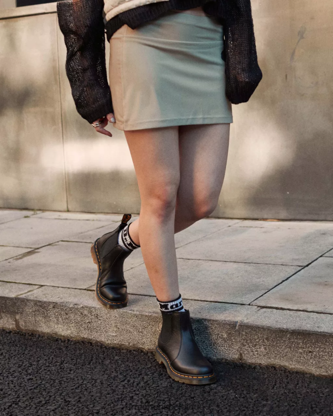 chaussure être Dr. Martens femmes bottines chelsea en cuir 2976 Virginie noire 6RFZX037