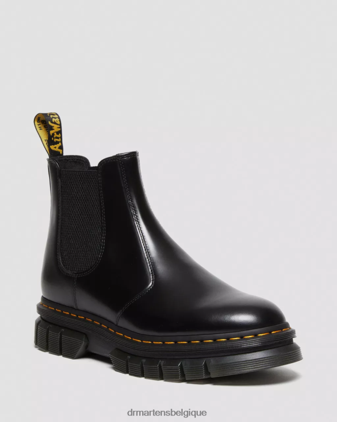 chaussure être Dr. Martens femmes bottines chelsea en cuir lisse poli rikard noir poli lisse 6RFZX0175