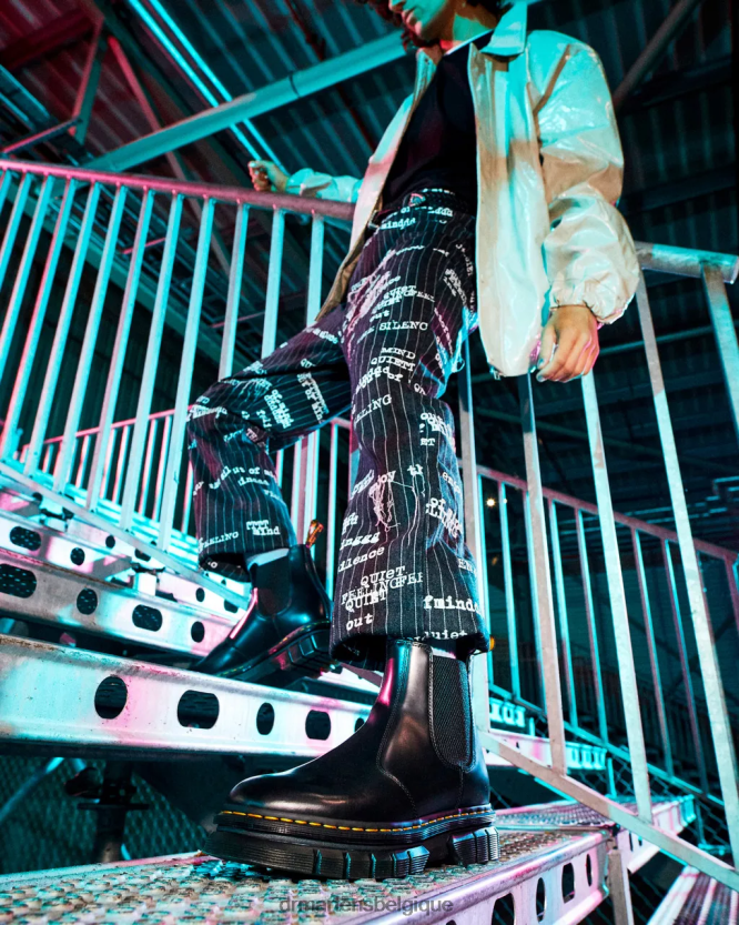 chaussure être Dr. Martens femmes bottines chelsea en cuir lisse poli rikard noir poli lisse 6RFZX0175