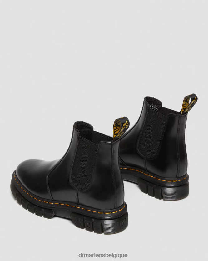 chaussure être Dr. Martens femmes bottines chelsea en cuir lisse poli rikard noir poli lisse 6RFZX0175