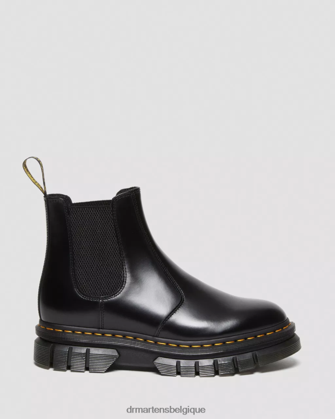 chaussure être Dr. Martens femmes bottines chelsea en cuir lisse poli rikard noir poli lisse 6RFZX0175