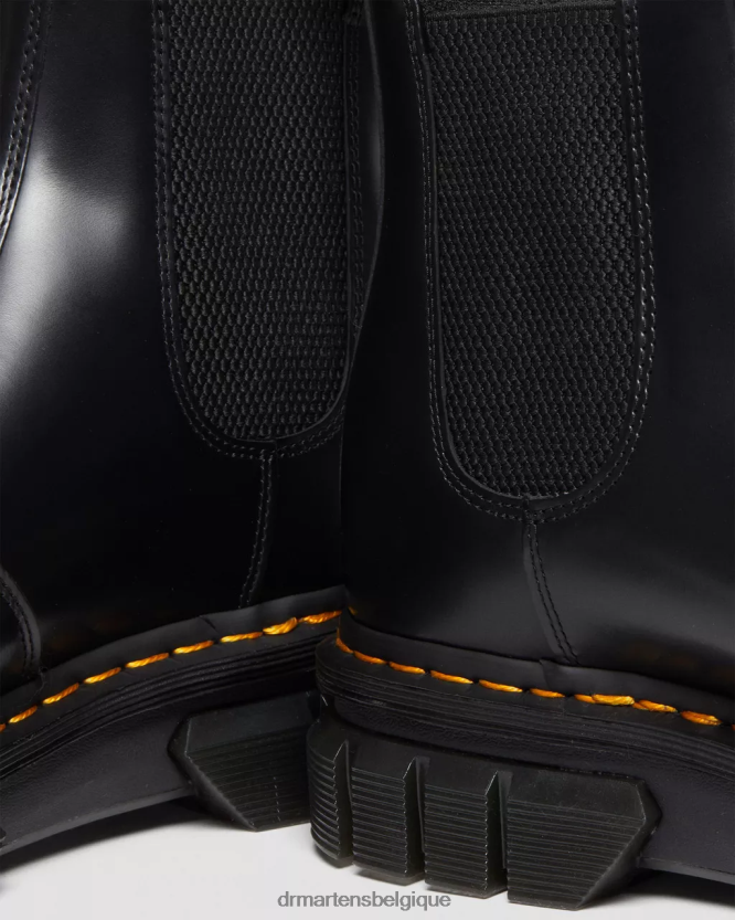 chaussure être Dr. Martens femmes bottines chelsea en cuir lisse poli rikard noir poli lisse 6RFZX0175