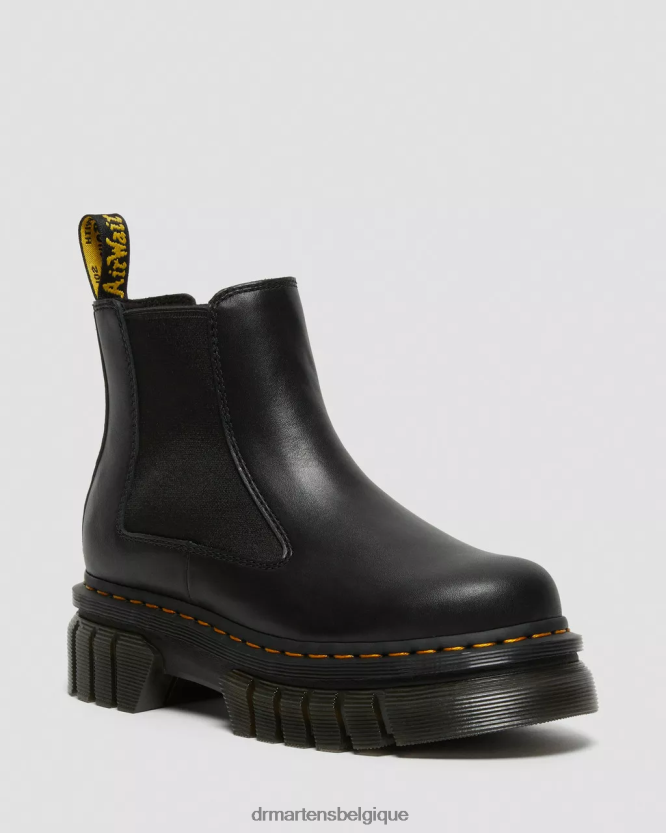 chaussure être Dr. Martens femmes bottines chelsea à plateforme en cuir nappa audrick nappa lux noir 6RFZX011