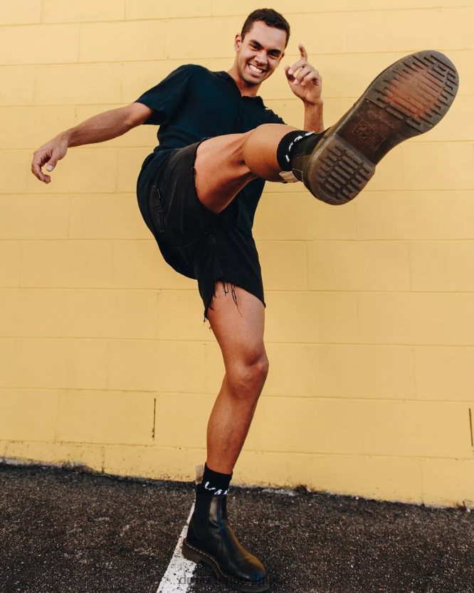 chaussure être Dr. Martens femmes bottines chelsea véganes 2976 felix Félix noir déteint 6RFZX07