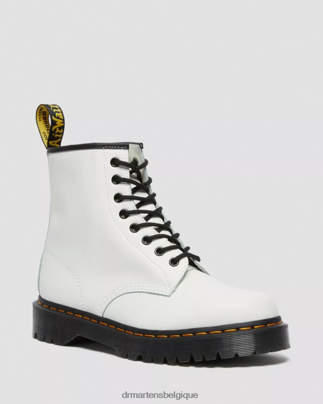 chaussure être Dr. Martens femmes Bottines plateforme en cuir lisse 1460 bex blanc lisse 6RFZX0183