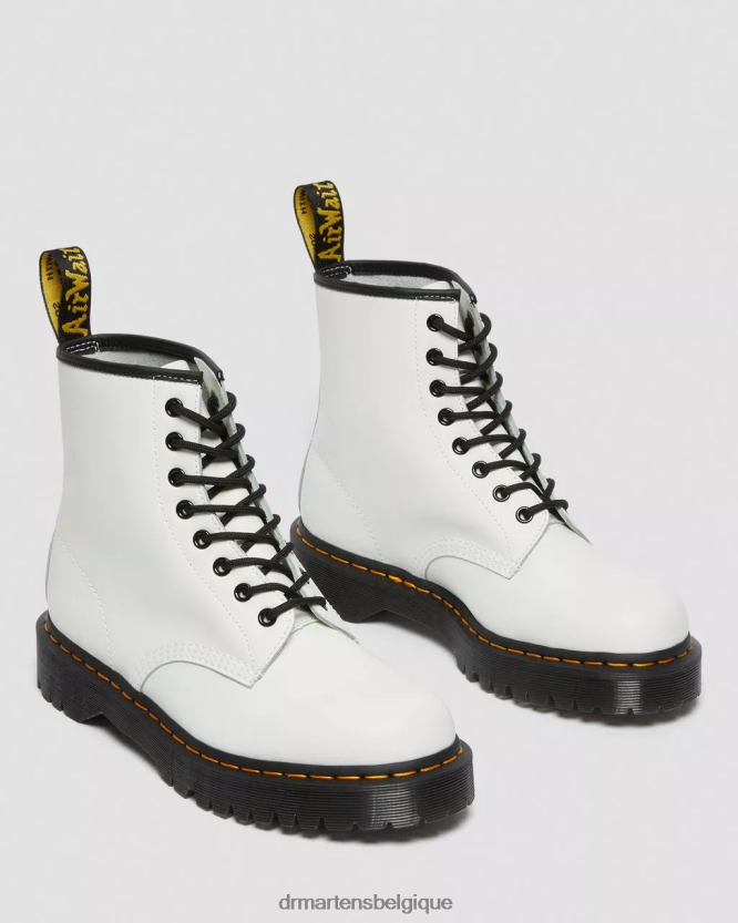 chaussure être Dr. Martens femmes Bottines plateforme en cuir lisse 1460 bex blanc lisse 6RFZX0183
