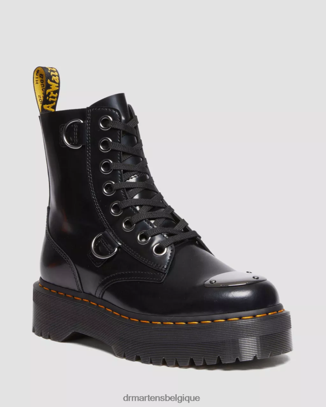 chaussure être Dr. Martens femmes Jadon Boot Protège-orteils Plateformes en cuir beurre noir 6RFZX0180