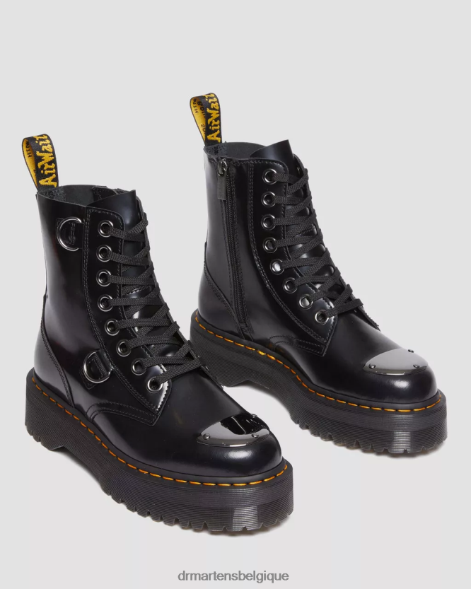 chaussure être Dr. Martens femmes Jadon Boot Protège-orteils Plateformes en cuir beurre noir 6RFZX0180
