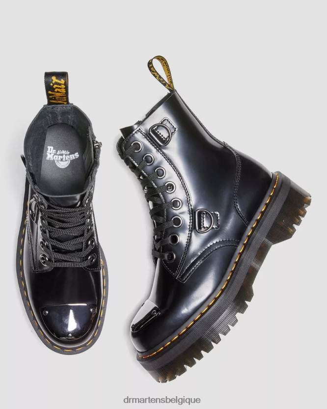 chaussure être Dr. Martens femmes Jadon Boot Protège-orteils Plateformes en cuir beurre noir 6RFZX0180