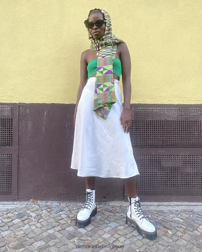 chaussure être Dr. Martens femmes botte jadon plateformes en cuir lisse blanc poli lisse 6RFZX020