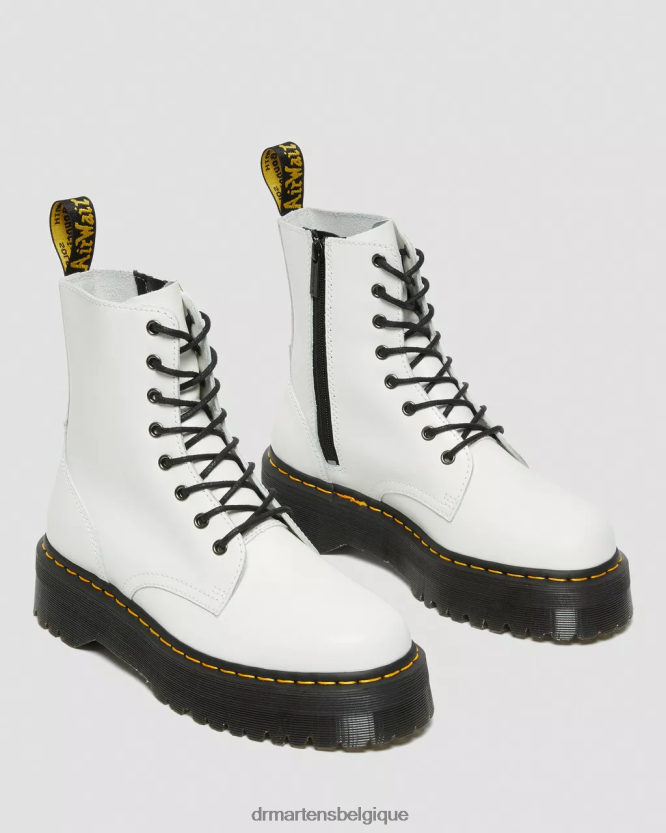 chaussure être Dr. Martens femmes botte jadon plateformes en cuir lisse blanc poli lisse 6RFZX020