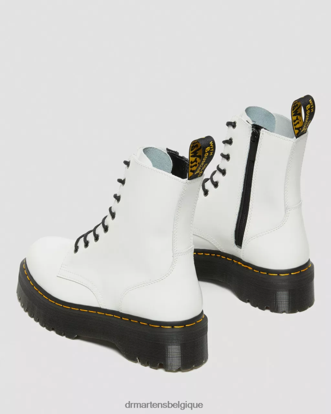 chaussure être Dr. Martens femmes botte jadon plateformes en cuir lisse blanc poli lisse 6RFZX020