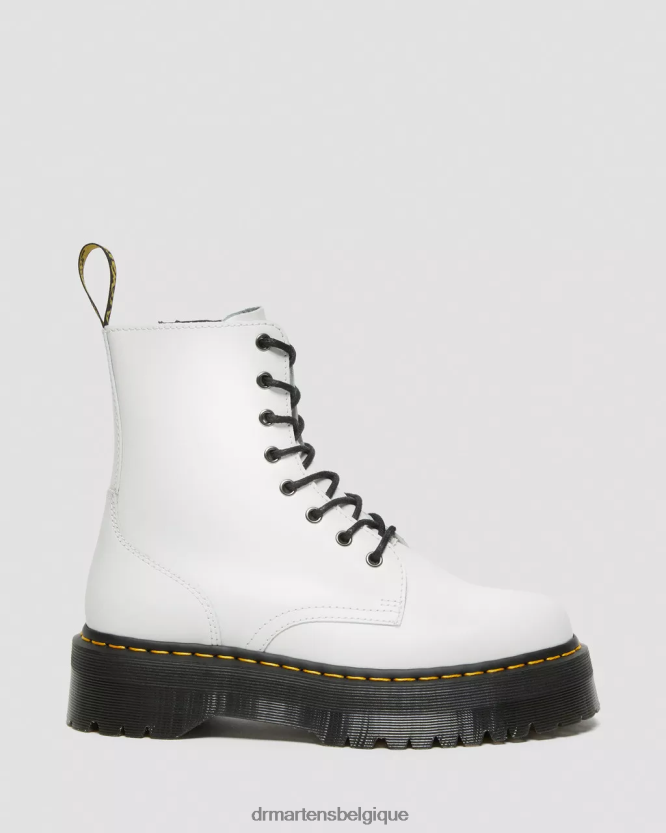chaussure être Dr. Martens femmes botte jadon plateformes en cuir lisse blanc poli lisse 6RFZX020