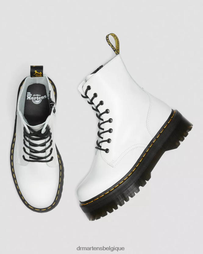 chaussure être Dr. Martens femmes botte jadon plateformes en cuir lisse blanc poli lisse 6RFZX020