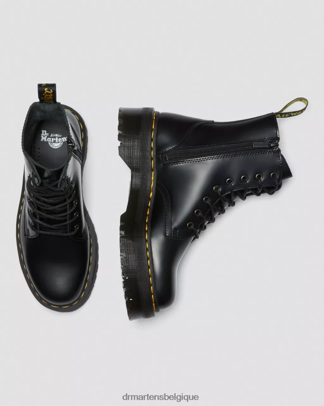 chaussure être Dr. Martens femmes botte jadon plateformes en cuir lisse noir poli lisse 6RFZX02