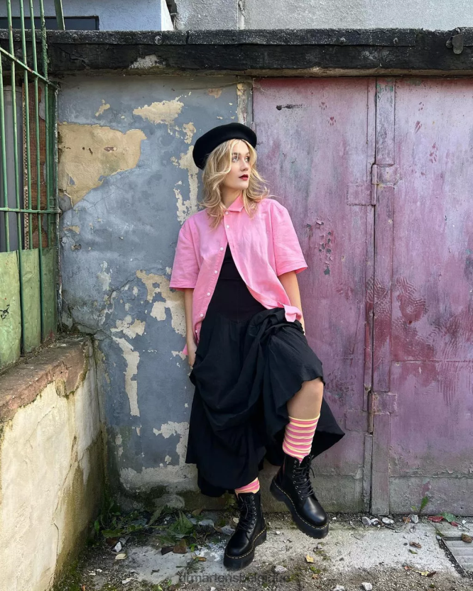 chaussure être Dr. Martens femmes botte jadon plateformes en cuir lisse noir poli lisse 6RFZX02