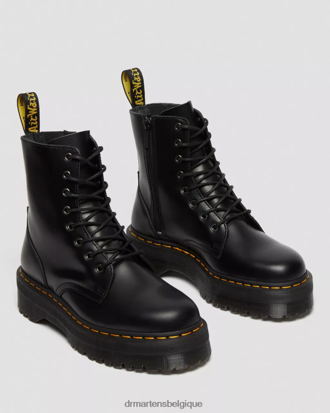 chaussure être Dr. Martens femmes botte jadon plateformes en cuir lisse noir poli lisse 6RFZX02