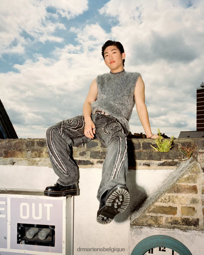 chaussure être Dr. Martens femmes botte jadon plateformes en cuir lisse noir poli lisse 6RFZX02