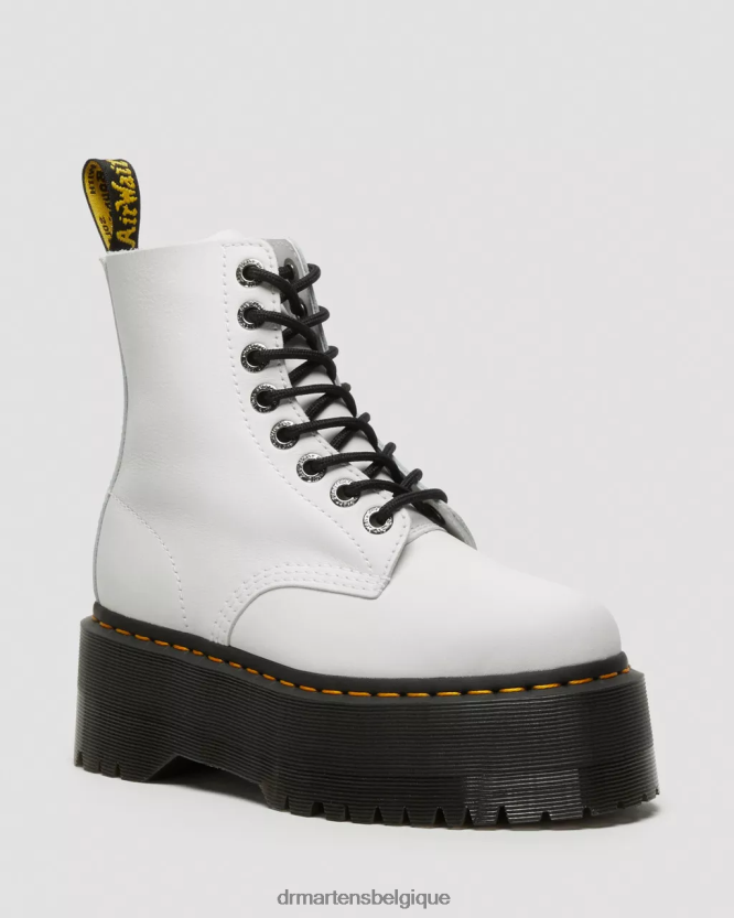 chaussure être Dr. Martens femmes bottes plateforme en cuir 1460 pascal max Pise blanche 6RFZX090