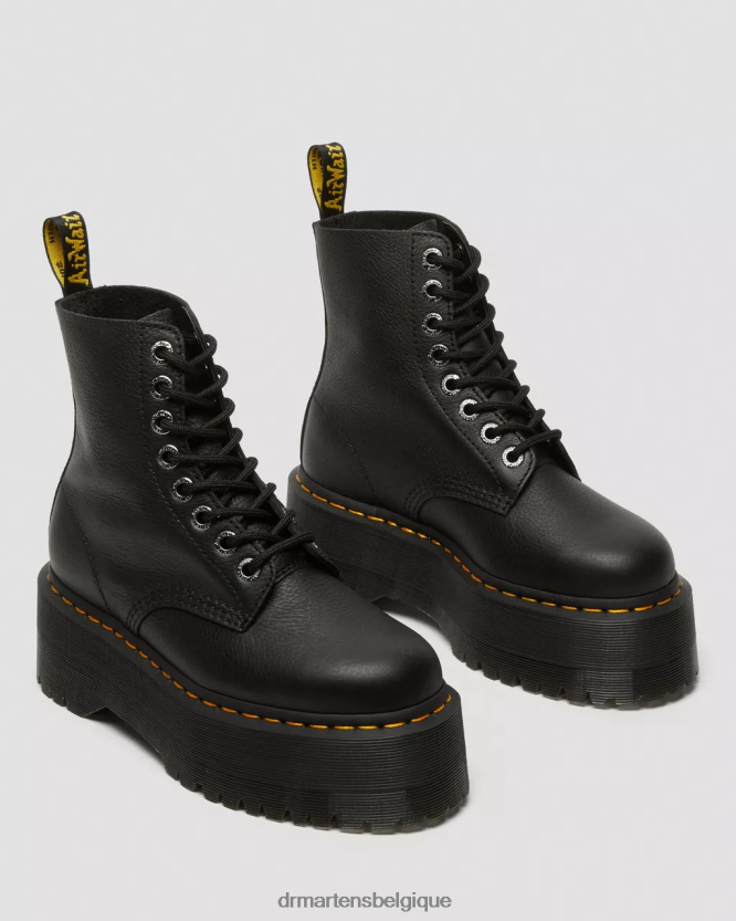 chaussure être Dr. Martens femmes bottes plateforme en cuir 1460 pascal max Pise noire 6RFZX017
