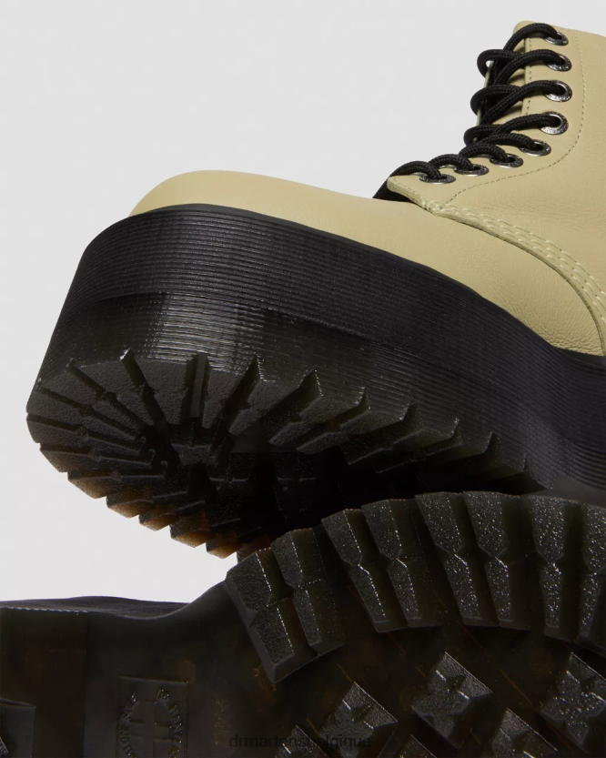 chaussure être Dr. Martens femmes bottes plateforme en cuir 1460 pascal max pise olive pâle 6RFZX0120