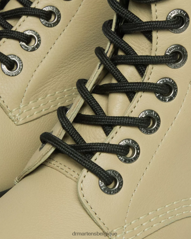 chaussure être Dr. Martens femmes bottes plateforme en cuir 1460 pascal max pise olive pâle 6RFZX0120